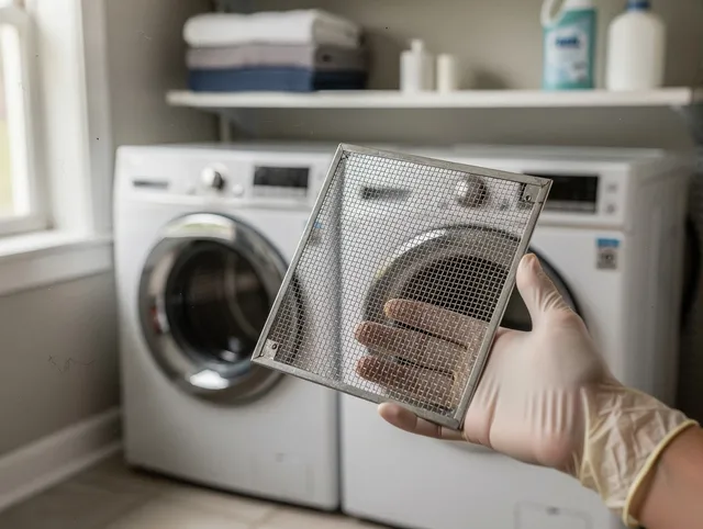 University Heights Dryer Vent Cleaning specialist performing detailed lint trap cleaning service in University Heights