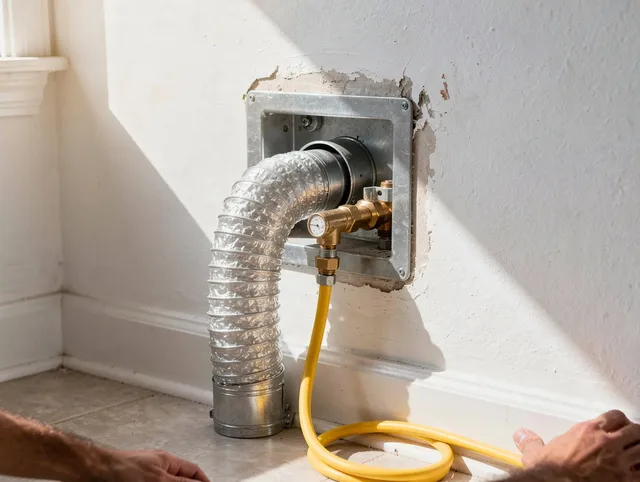 University Heights Dryer Vent Cleaning certified technician performing specialized gas dryer vent cleaning in University Heights